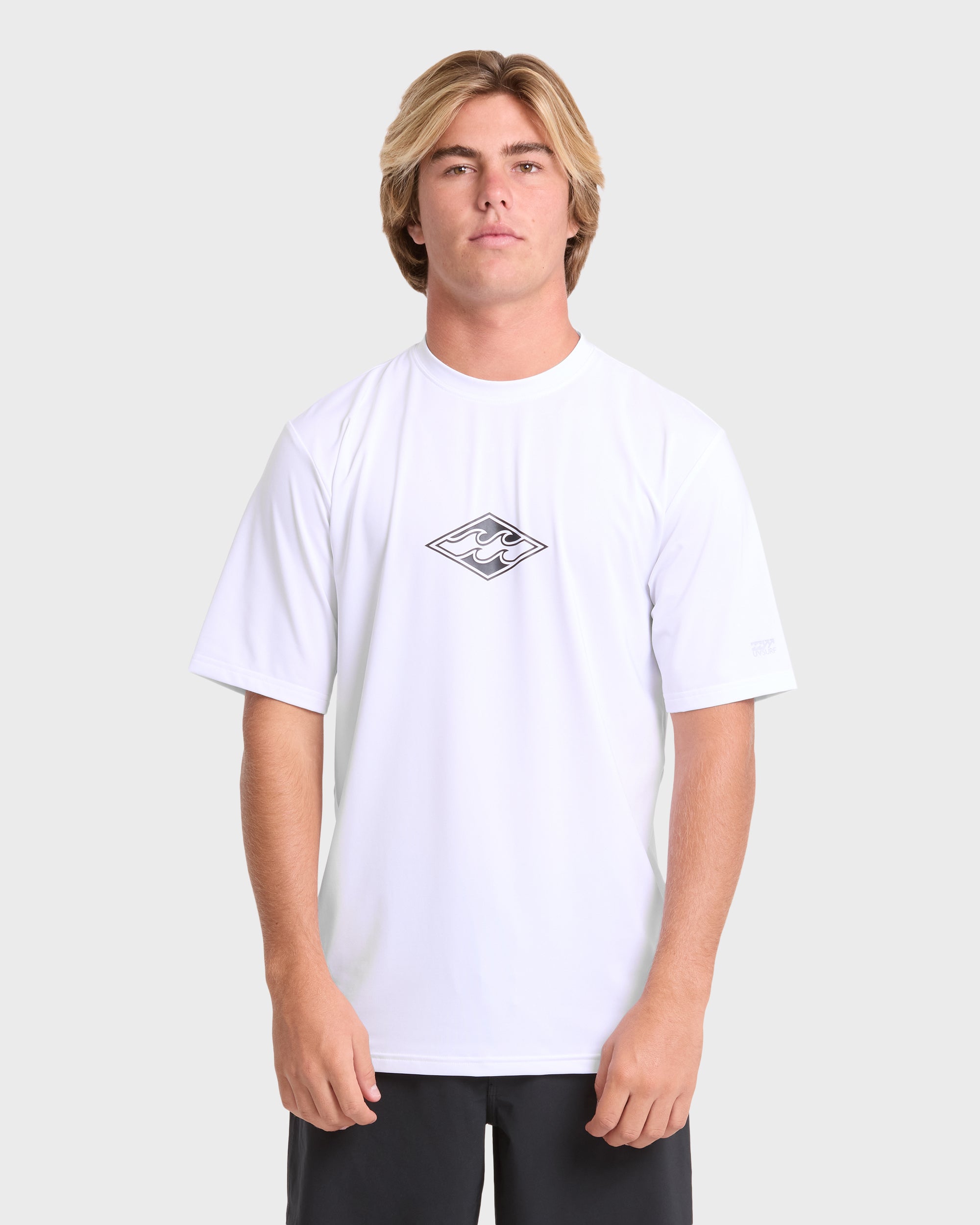 All Day Wave Loose Fit UPF 50 Short Sleeve Surf Tee - White