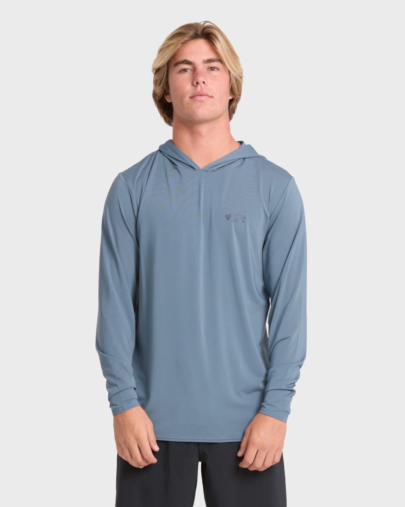 Arch Mesh Hooded UPF 50 Long Sleeve Surf Tee - China Blue
