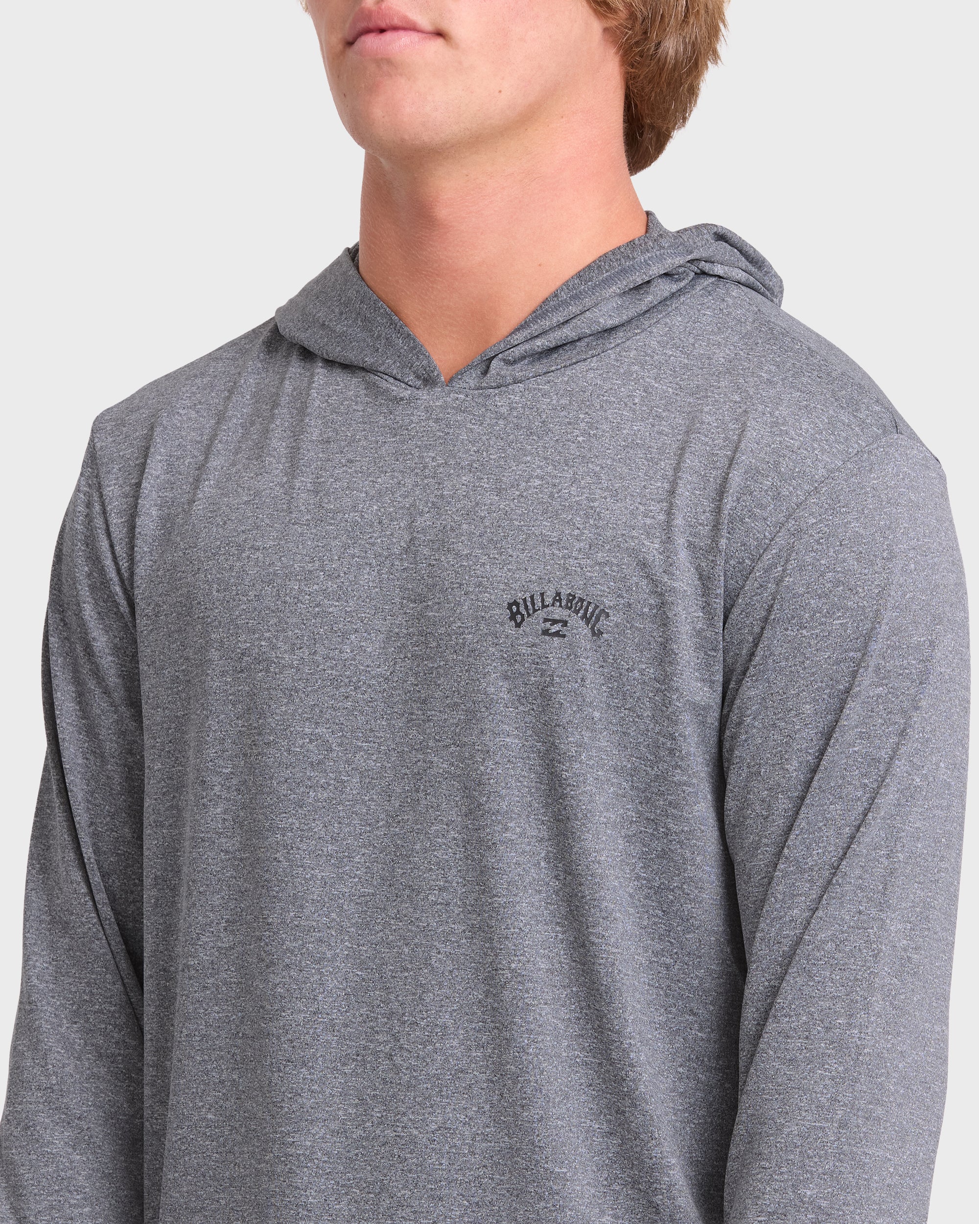 Arch Mesh Hooded UPF 50 Long Sleeve Surf Tee - Light Gray Heather
