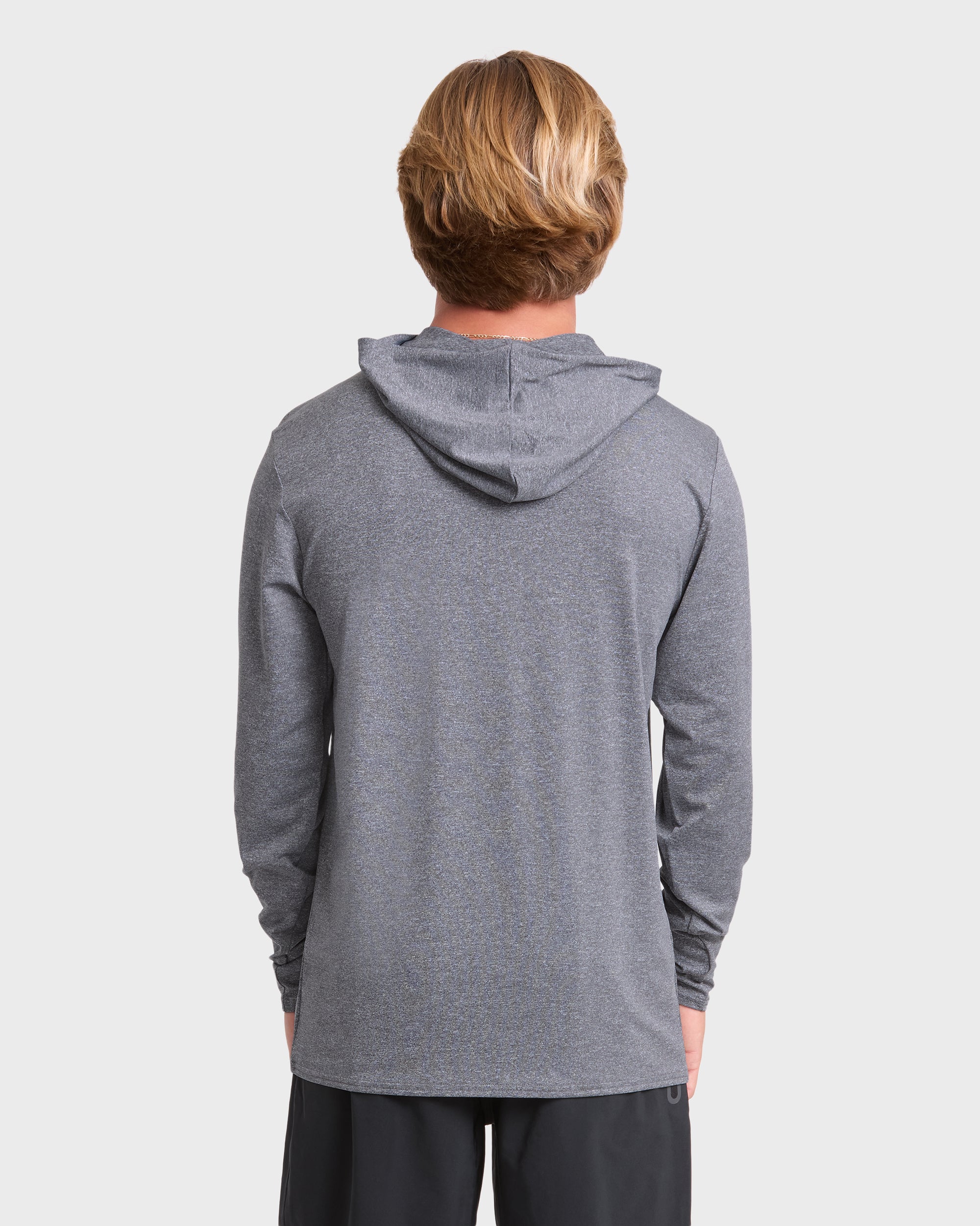Arch Mesh Hooded UPF 50 Long Sleeve Surf Tee - Light Gray Heather