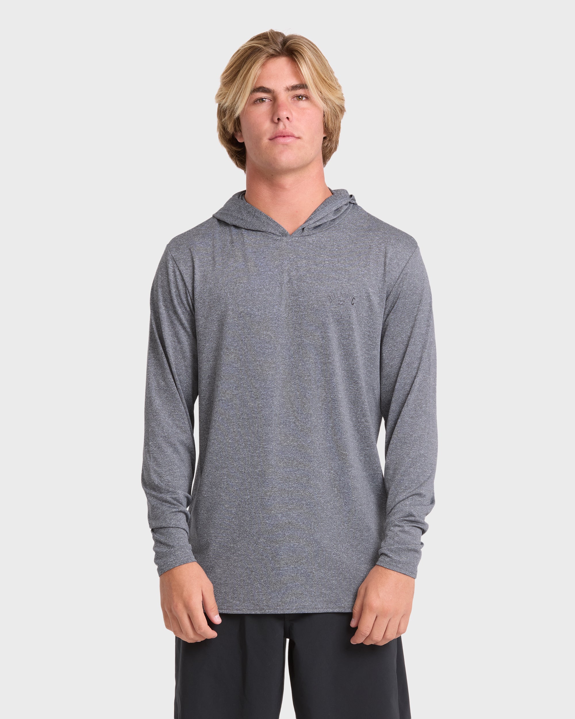 Arch Mesh Hooded UPF 50 Long Sleeve Surf Tee - Light Gray Heather
