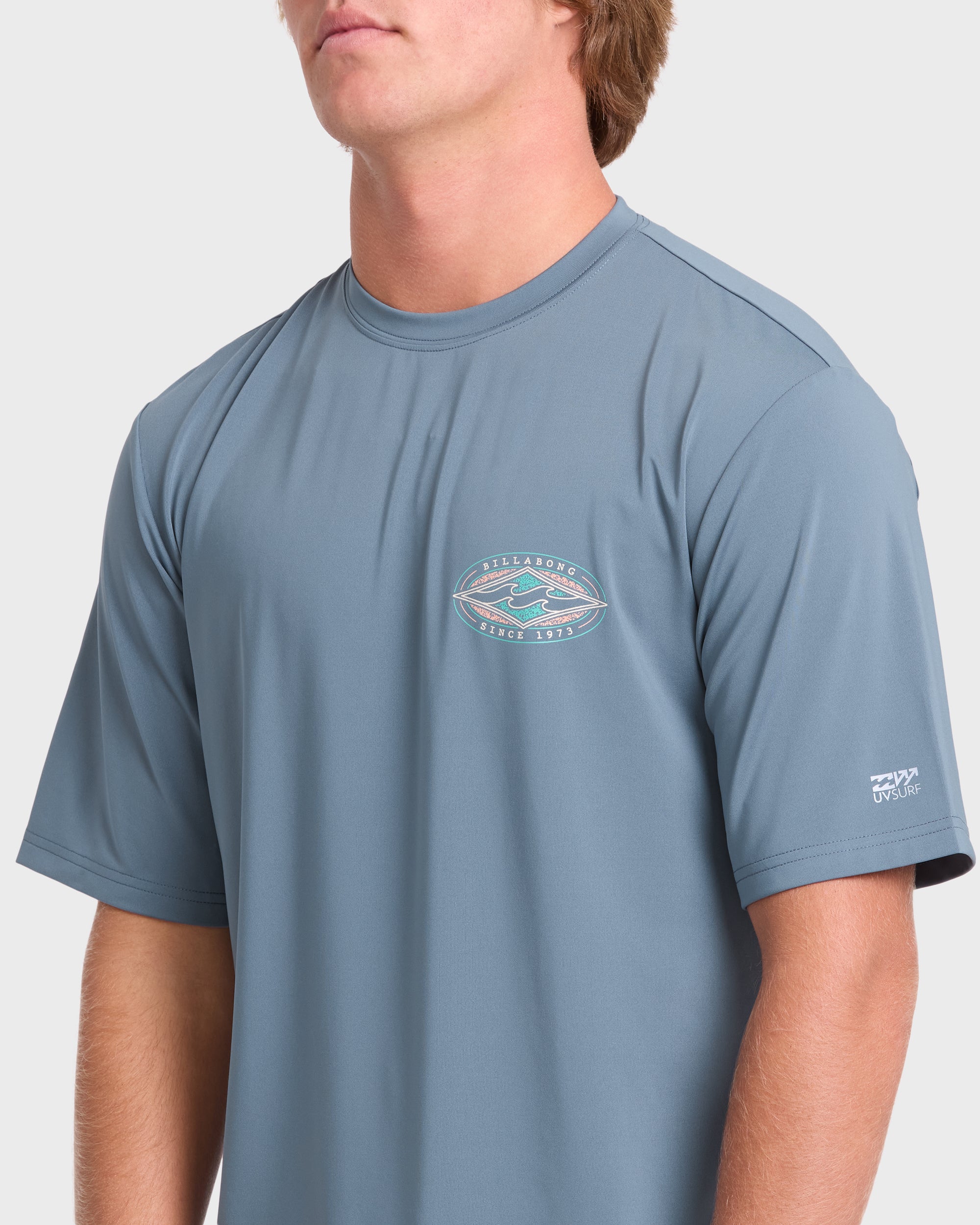 Rift UPF 50 Short Sleeve Surf Tee - China Blue