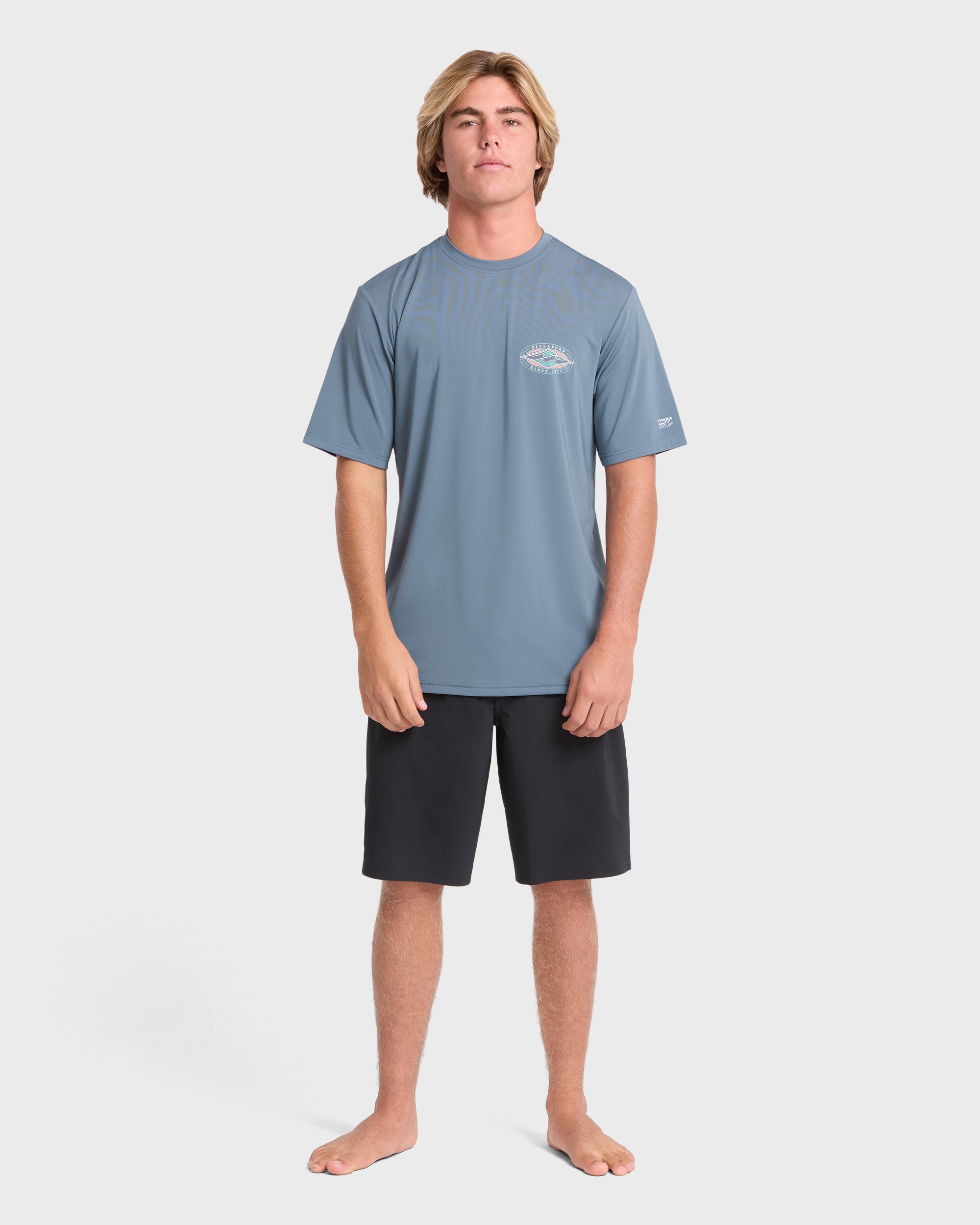 Rift UPF 50 Short Sleeve Surf Tee - China Blue