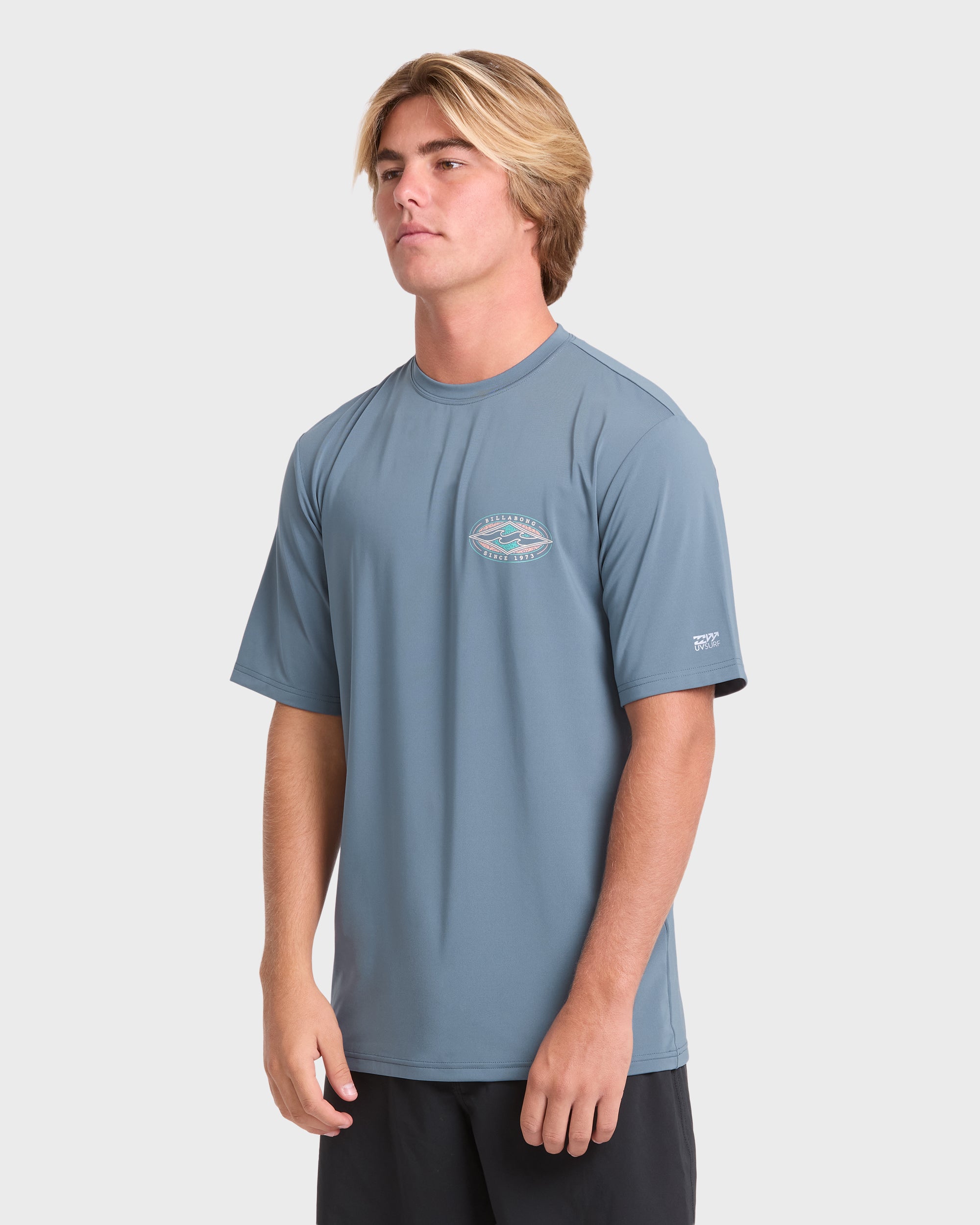 Rift UPF 50 Short Sleeve Surf Tee - China Blue