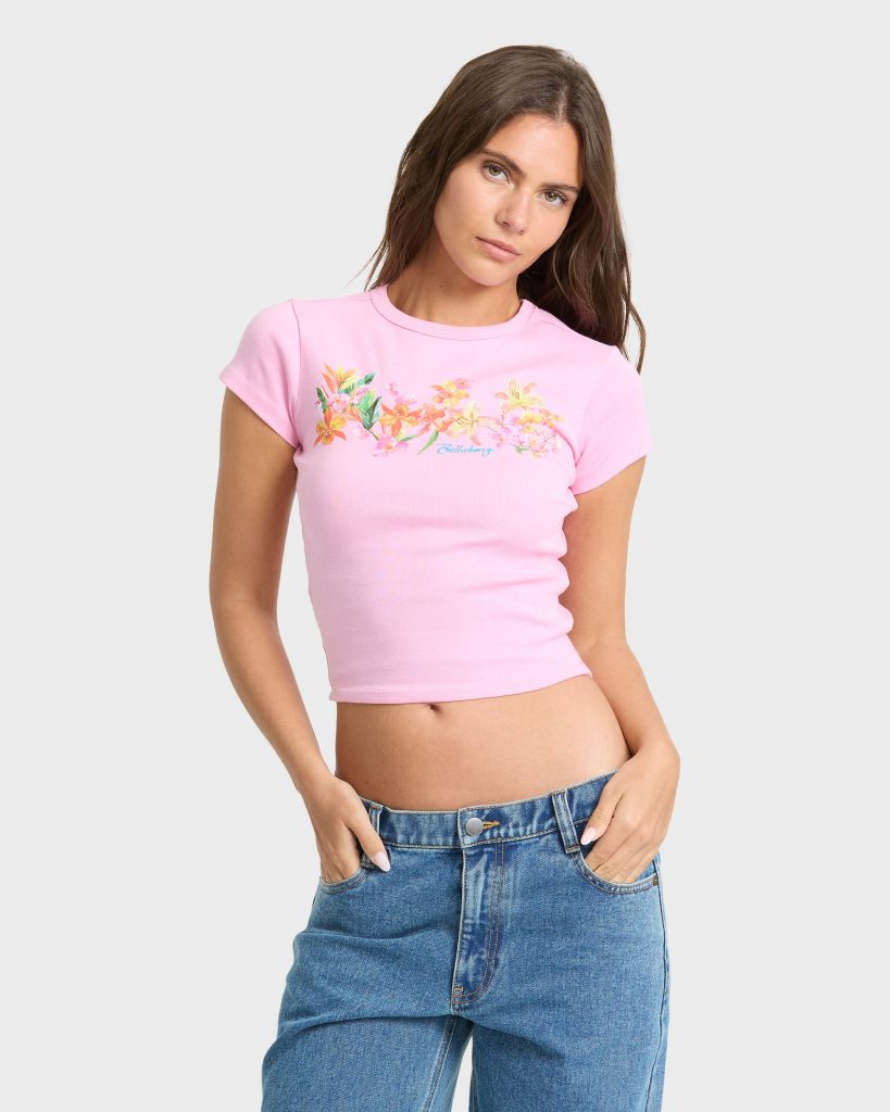 Wonderful Garden Short Sleeve Knit T-Shirt - Prism Pink